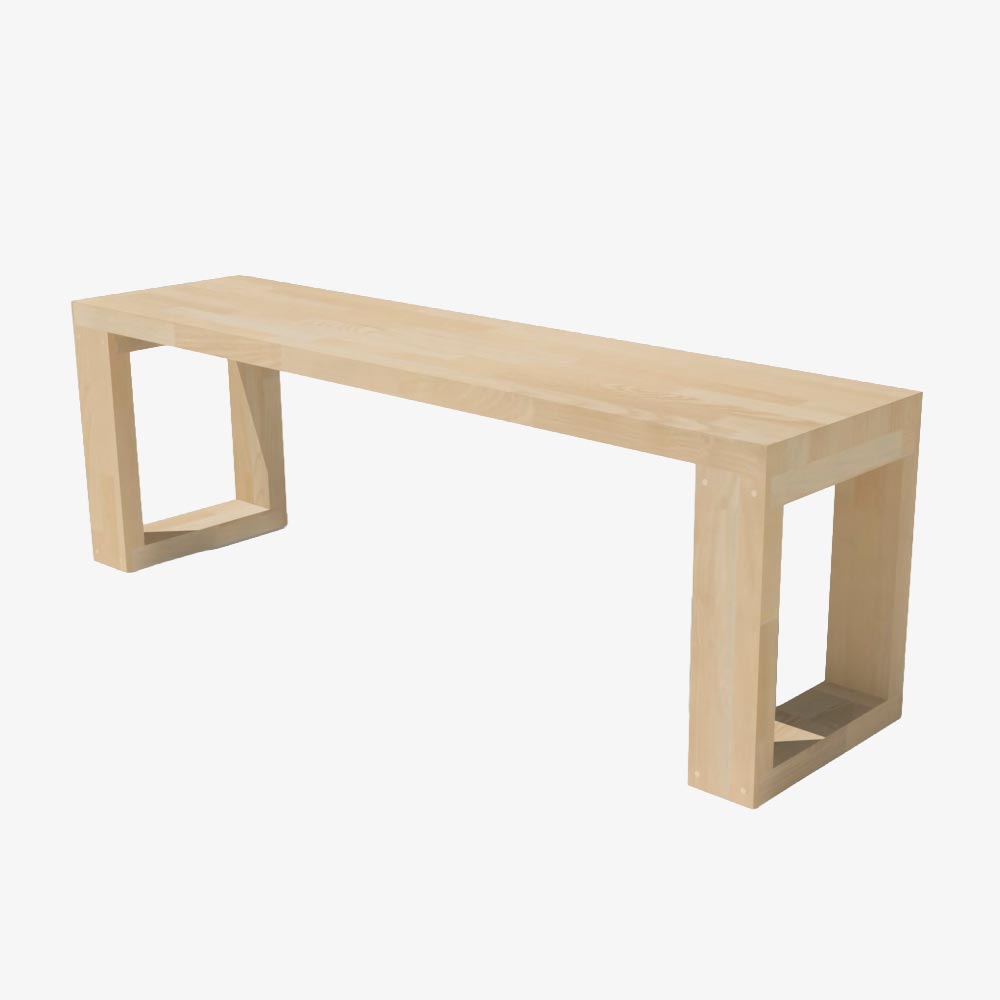 FRAMES-bænk i ask lys