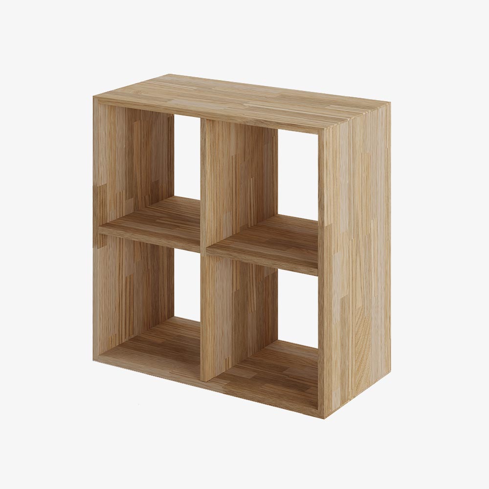 Reol i eg, 4 rum, 710x710x355mm