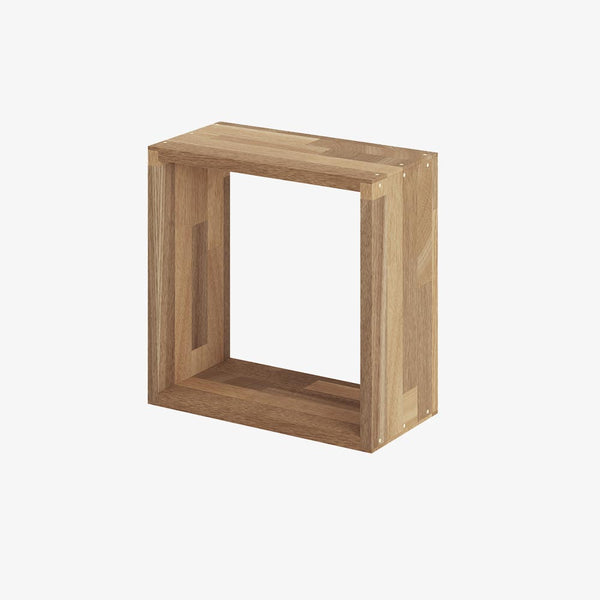 Reol i mahogni, 1 rum, 355x355x177,5mm