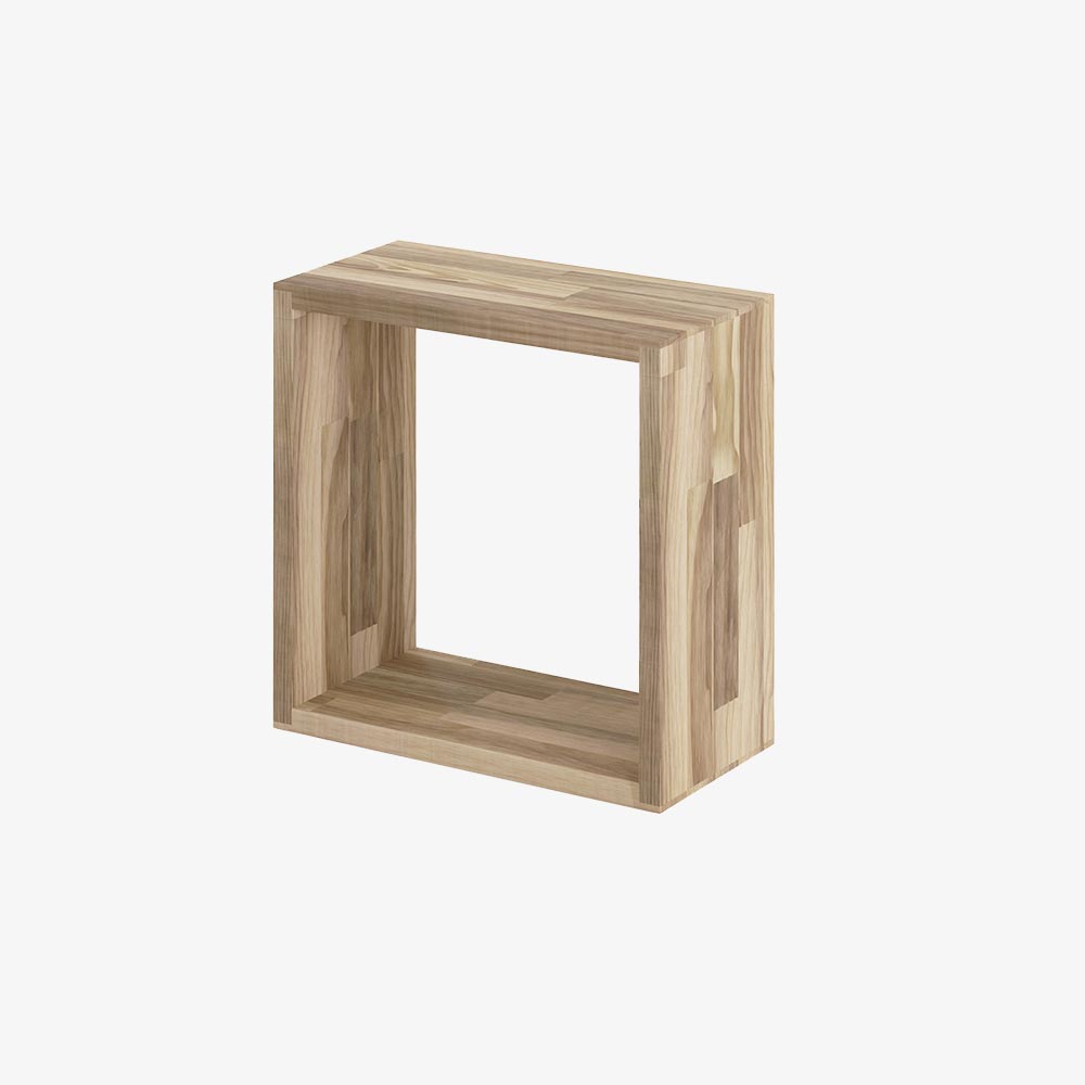 Reol i valnød, 1 rum, 355x355x177,5mm