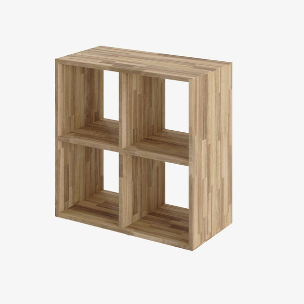 Reol i valnød, 4 rum, 710x710x355mm