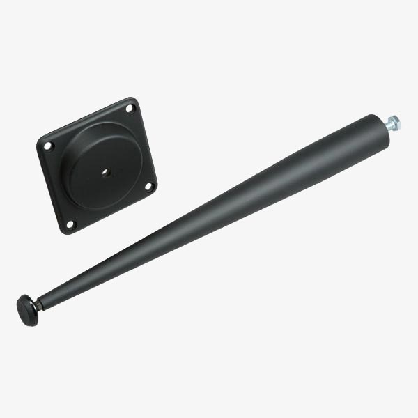 Skråt konisk bordben 450mm, sort